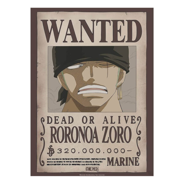 One Piece - Poster Wanted Zoro (91,5x61cm)